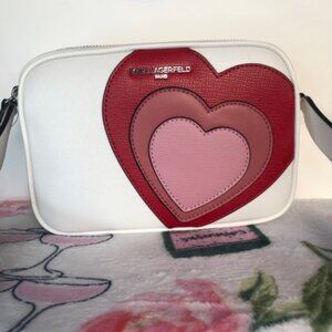 KARL LAGERFELD PARIS Maybelle Hearts Camera Bag Crossbody NWT